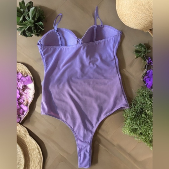 NWT Women's Trendy Sexy Mesh Spaghetti Strap Slimming Bustier Purple Size L - Picture 5 of 10